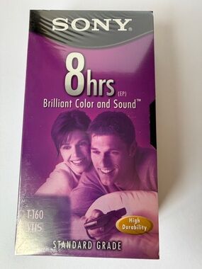 Sony 8hrs VHS Tapes T-160VL Lot of 3 SEALED NEW Standard Grade Blank